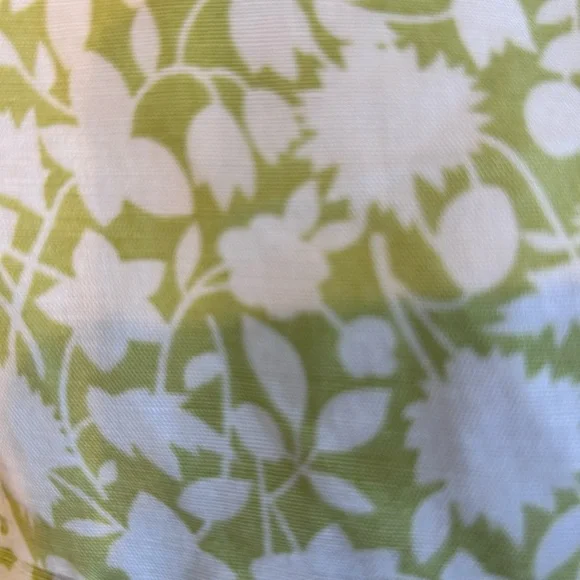 LOFT Light Green Floral A-Line Skirt and Silk Top - Picture 2 of 14